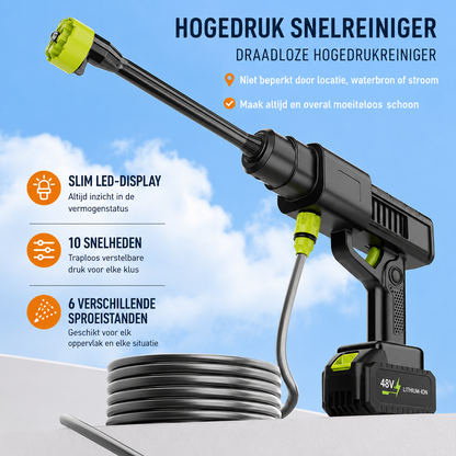 Draadloze Hogedrukreiniger pro | Krachtig reinigen zonder wateraansluiting